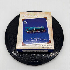 2002 Hallmark Keepsake Lionel Blue Comet 400E Steam Locomotive Ornament Train